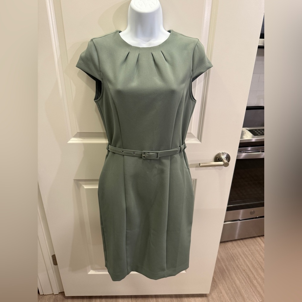 Elegant Green Belted Dress